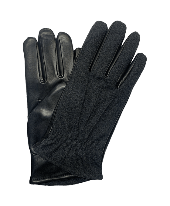 Black Wool Lambskin Gloves