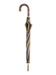 (product) Solid Chestnut Striped Umbrella with Knob End, Closed view