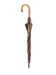 (product) Large Striped Umbrella With Chestnut Handle, Closed view