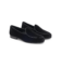 (product) Black Velvet Belgian Slipper, Side view of the pair