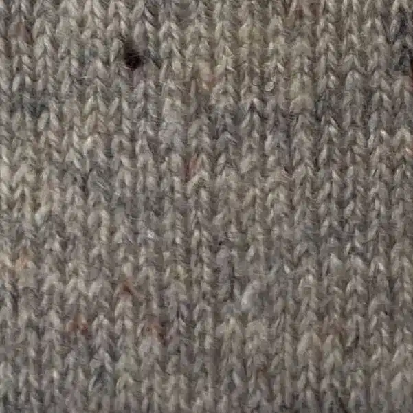 (product) Fort Grey Cashmere Heavy Ribbed Shawl Sweater Jacket, close-up view of fabric