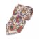 (product) Ivory with Blue, Orange, Green Floral Silk Necktie, Rolled