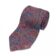 (product) Navy with Red & Brown Paisley Silk Necktie, Rolled view