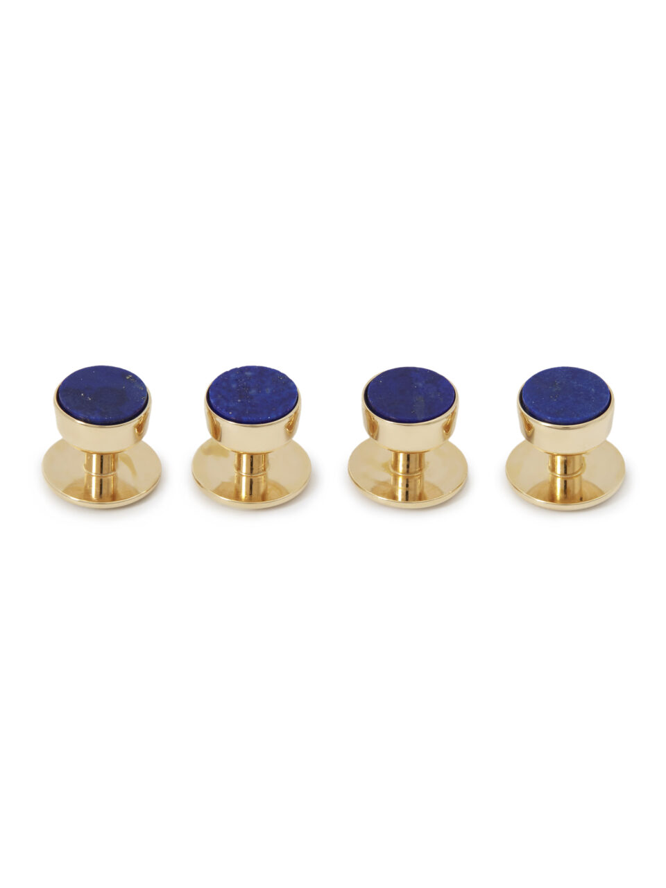 (product) Lapis Lazuli Tuxedo Studs (Yellow Gold)