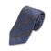 (product) Blue with Brown Stripe Silk/Wool Necktie, Rolled view