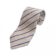 (product) Tan with Blue & White Stripe Linen/Silk Necktie, Rolled