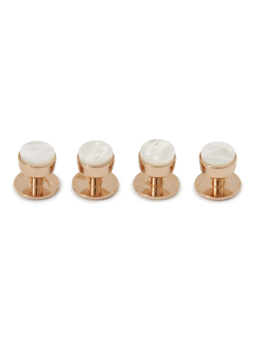 (product) Mother of Pearl Tuxedo Studs (Rose Gold)