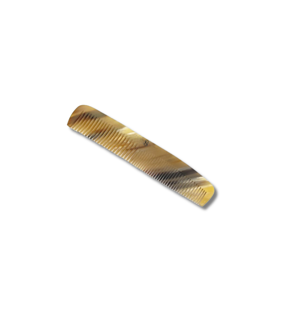 7-in-double-tooth-oxhorn-dressing-comb-2 - Large Rectangular Oxhorn Clothes Brush (Dark Horn) - custom suits nyc bespoke tailor