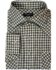 (product) Grey/Brown Gingham Merino Wool Western Shirt