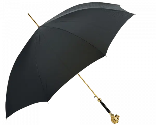 (product) Gold Lion Head Umbrella, Open view