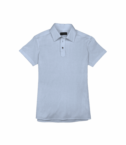 Light Blue Pique Short Sleeve Polo Shirt - custom suits nyc bespoke tailor midtown, noho