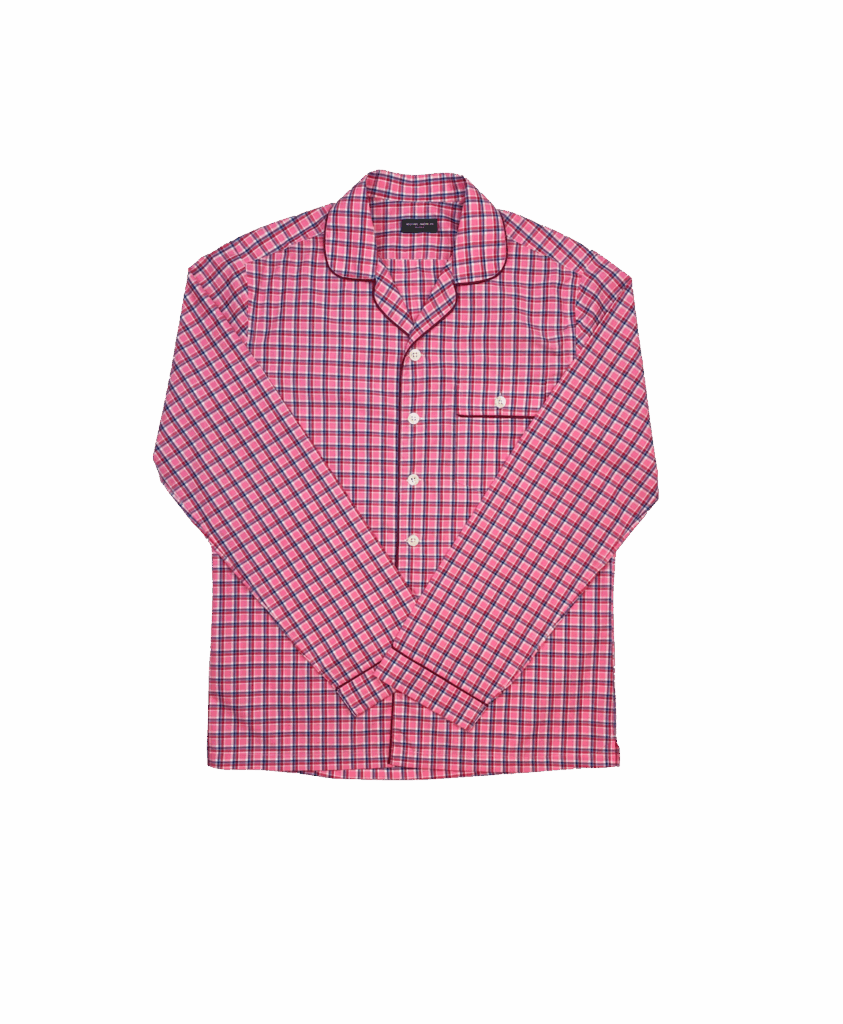 Michael Andrews Bespoke | Red & Pink Check Pajama Shirt