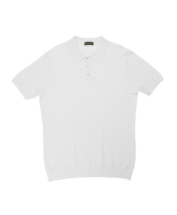 White Pima Cotton Link Stitch Polo