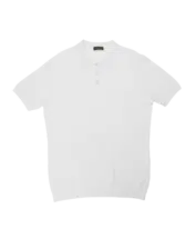 White Pima Cotton Link Stitch Polo