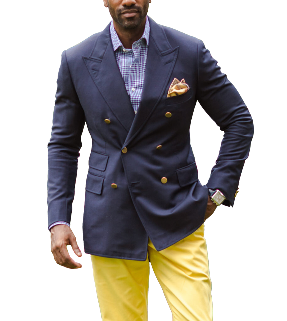 (product) Navy Solid Weave Nano 120S Blazer