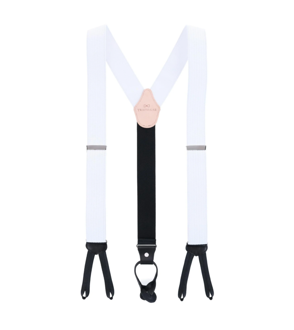 (product) Regal Formal White Stretch Suspenders