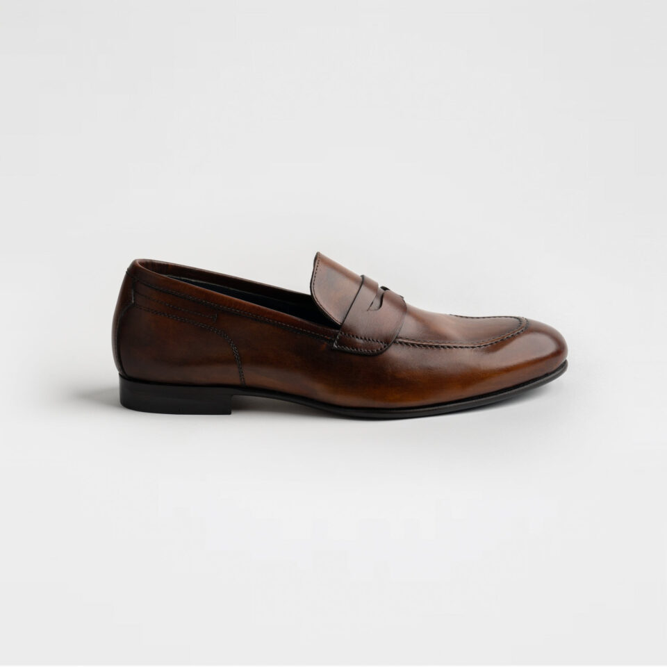 (product) Agata Terra  Italian Loafer, Single shoe side view