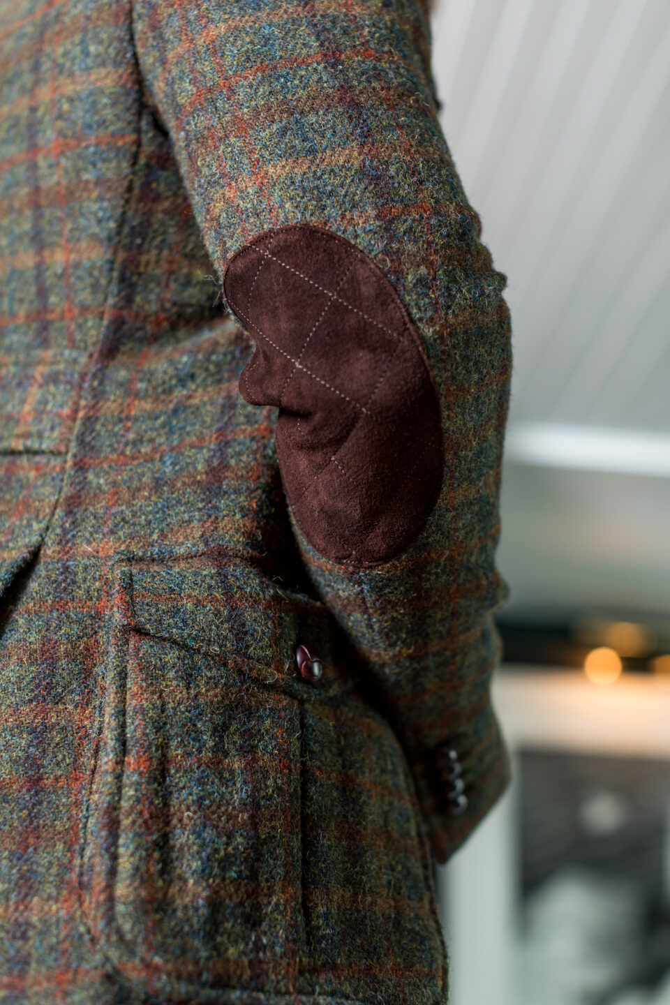 Green With Multicoloured Overchecks Shooting Jacket Green With Multicoloured Overchecks Shooting Jacket