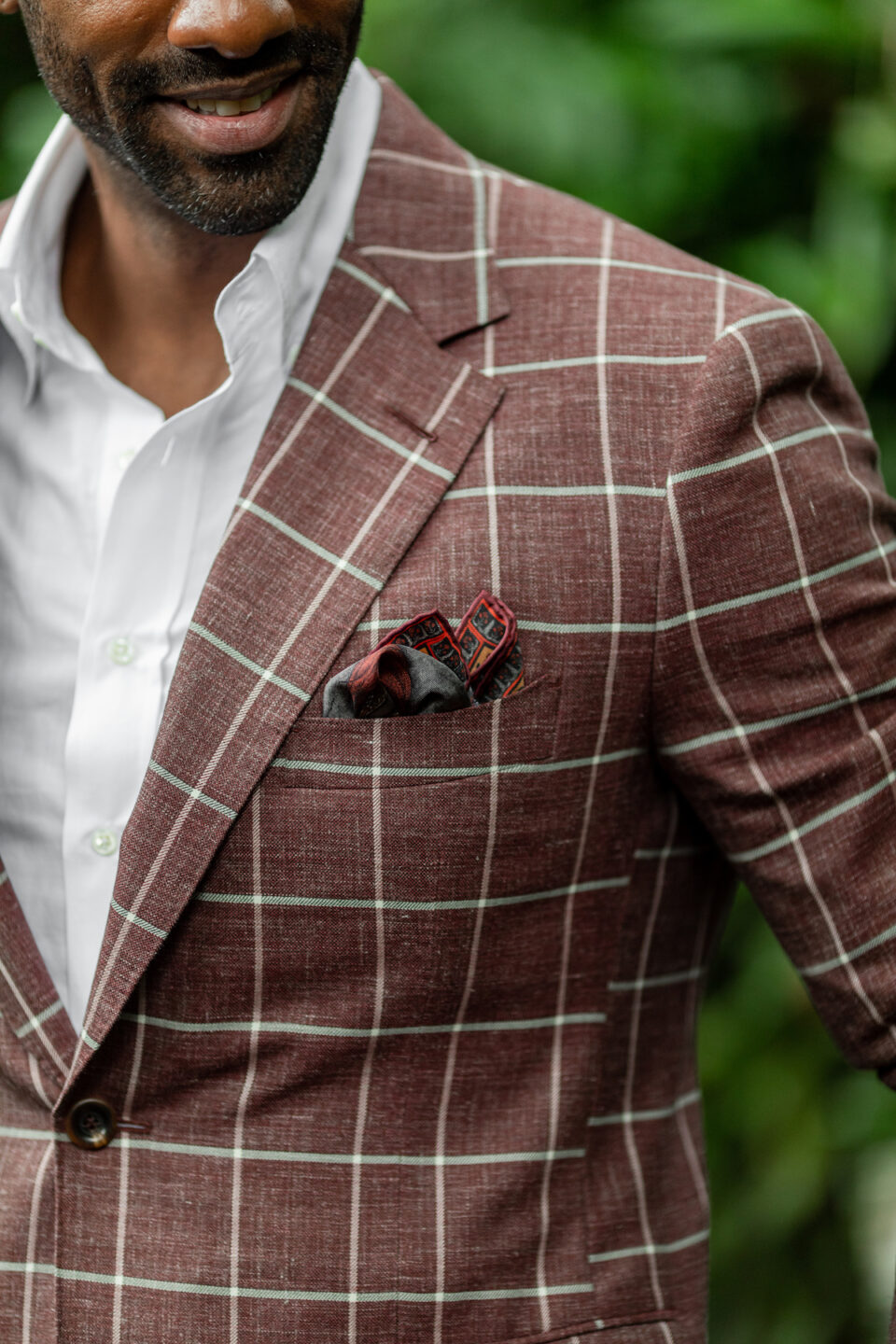 (product) Oxblood Rope Window Sport Coat, lapel detail