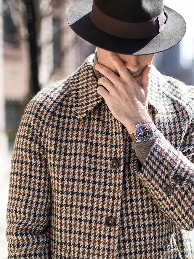(product) Houndstooth Balmacaan Coat