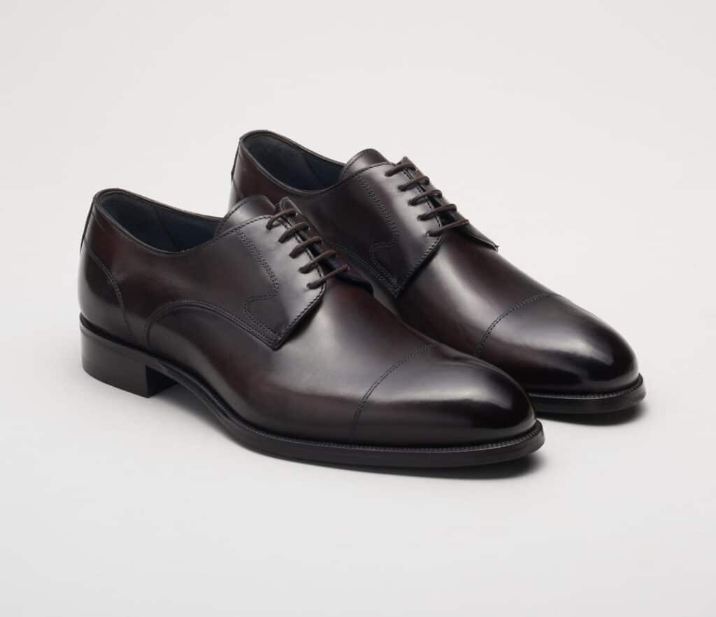 Bergamo Italy Men\'s Black Square Cap Toe New Old Stock Oxford Dress Shoes 10 Bergamo Nero Fondente l Men main image 4