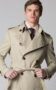 (product) Stone Cotton Trench Coat, close-up of lapel and double-breasted design