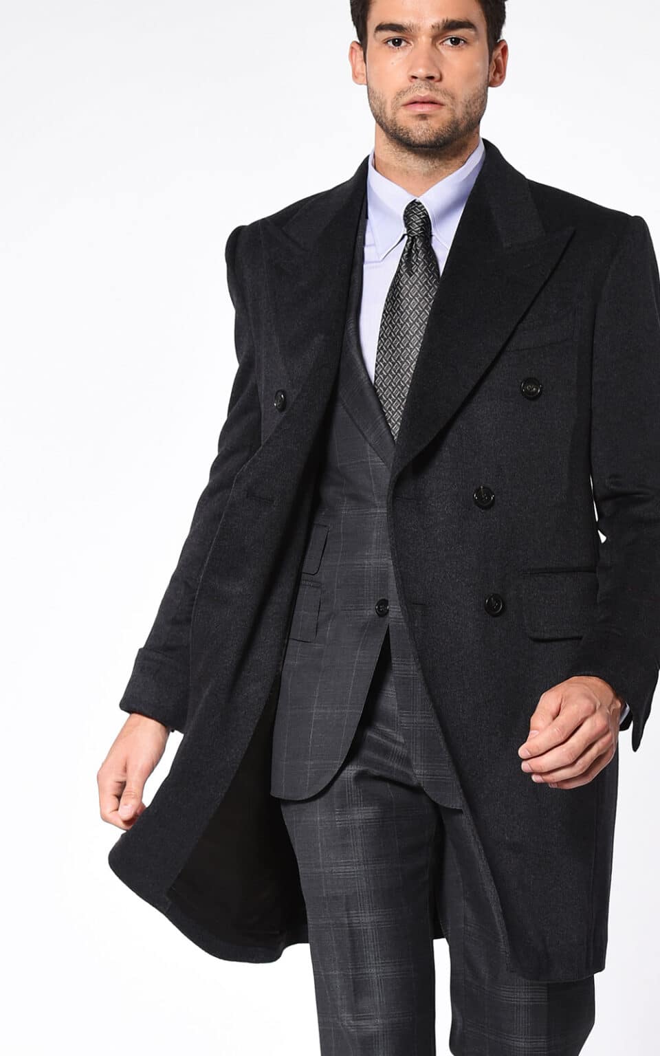 Michael Andrews Bespoke | Charcoal Wool-Cashmere Overcoat
