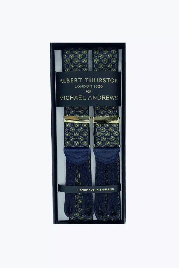 Albert Thurston Blue Medallion Stretch Suspenders (XL)