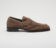 (product) Brera Farro Brown Suede Loafer, Single shoe side view