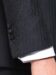 (product) Navy Herringbone Bespoke Suit, cuff detail