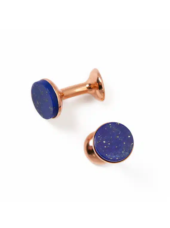 (product) Lapis Lazuli Cufflinks (Rose Gold)