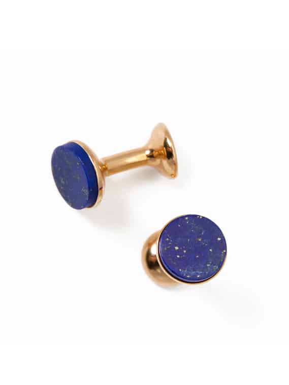 (product) Lapis Lazuli Cufflinks (Yellow Gold)