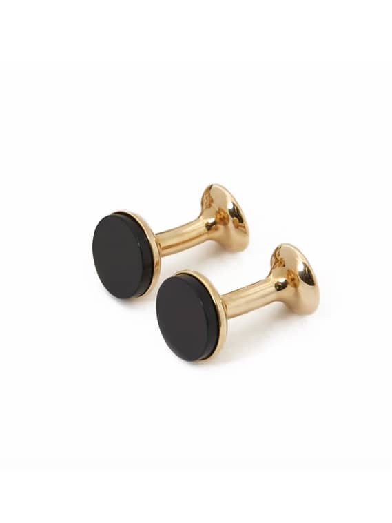 (product) Onyx Cufflinks (Yellow Gold)