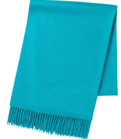 (product) Peacock Plain Cashmere Stole, folded