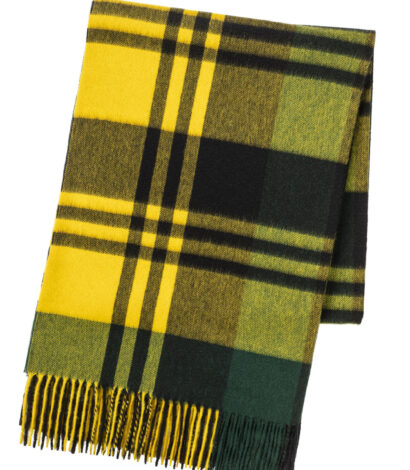 (product) Yellow Primary Black Watch Stole, Folded