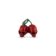 (product) Cherries & Skulls Cufflinks, red cherries with skull detailing and green leaves