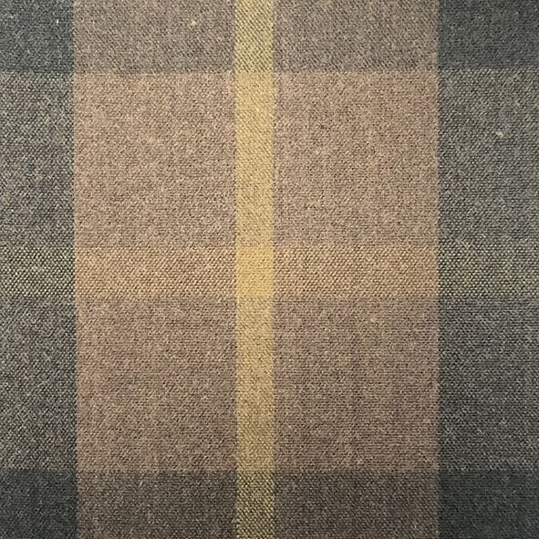 Khaki Brown & Hunter Green Plaid Waxed Cotton Fabric