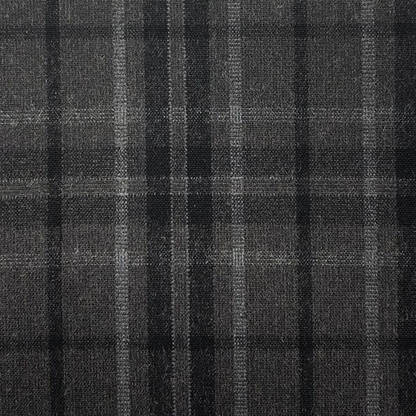 Black & Grey Plaid Waxed Cotton Fabric