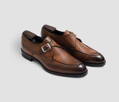 (product) Parma Cervo Havana Monk Strap, Angled pair view