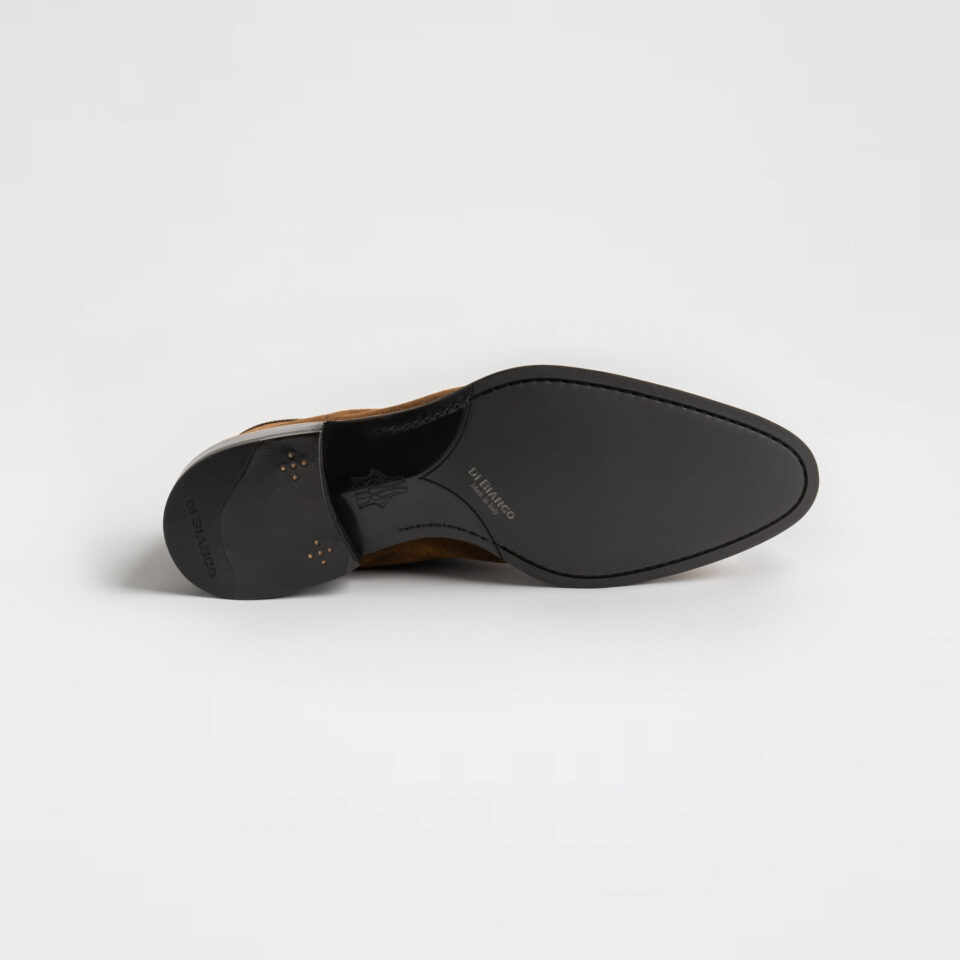 (product) Brera Tobacco Suede Loafer, Sole view
