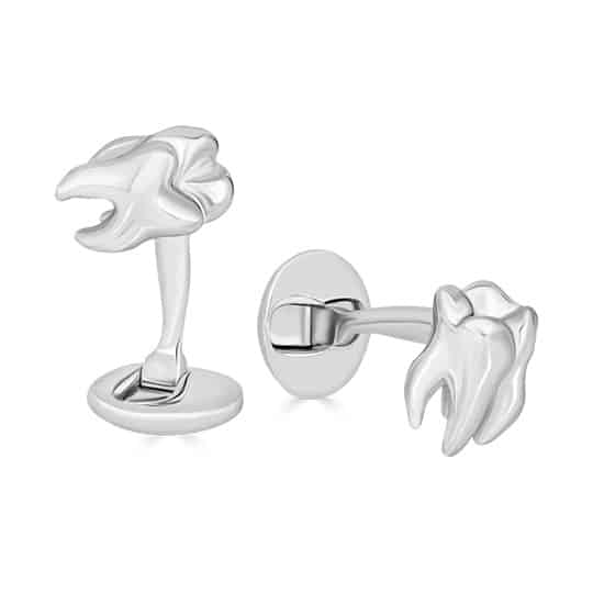 (product) Lost & Found Cufflinks, silver-tone design featuring abstract shapes with a polished finish