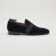 (product) Galba Black Velvet Formal Loafer, Single shoe side view