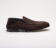(product) Gallipoli Mogano Suede Loafer, Single shoe side view