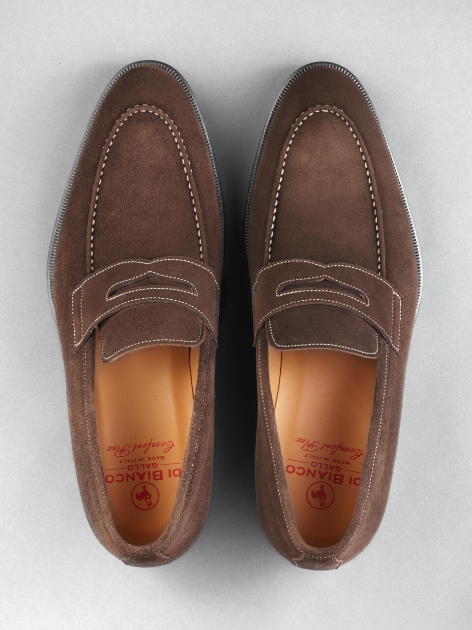 (product) Amato Pyske Suede Loafers, Top view of the pair