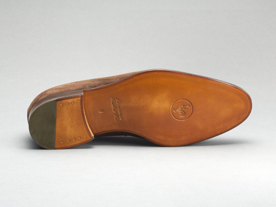(product) Amato Pyske Suede Loafers, Sole view