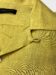 (product) Mustard Yellow Linen Long Sleeve Camp Shirt, collar detail