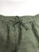 (product) Green Linen Elastic Waist Cargo Pants, close-up view of waistband
