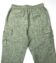 (product) Green Linen Elastic Waist Cargo Pants, displayed flat for detail