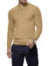 (product) Light Camel Merino Wool 1/4 Zip Mock Sweater