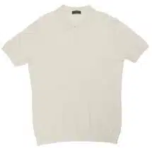 Ivory Silk Cashmere Link Stitch Polo